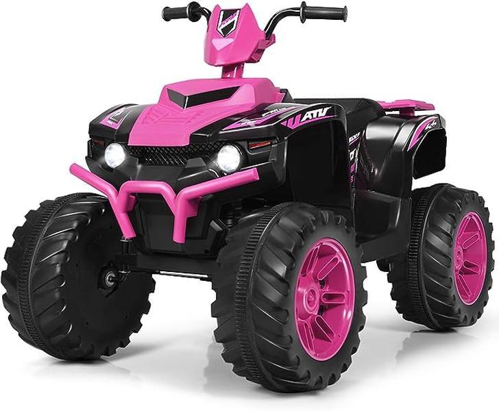 Costzon 6V Ride-On ATV, Battery Powered Electric ATV Car w  Wide Seat, Lights, 4 Wheels Quad Car