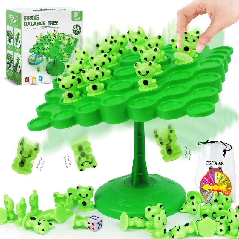 Frog balance Game，Balance Board Game，Two-Player Balanced Tree Board Game, Montessori Frog Balance Tree Educational Toys, Children Desktop Game Gift for Boys Girls