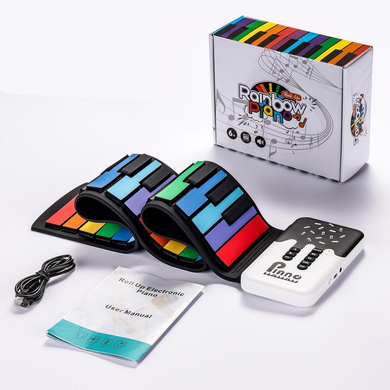49-key Electronic Piano, 1 Set Roll Up Silicone Electronic Piano, Rechargeable Electronic Keyboard, Musical Instrument for Teenager