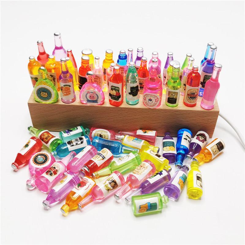 Random Color Mini Imitation Drink Bottle Kit, 30pcs set DIY Variety Toy House Tableware Decoration, Cake Dessert Food Decoration Supplies