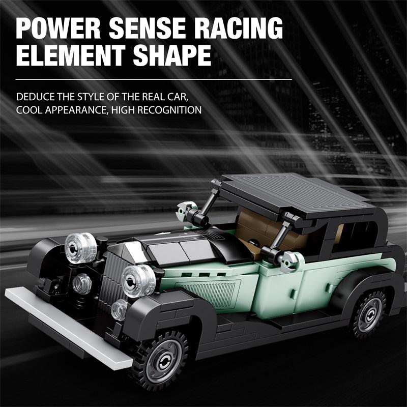 Reobrix 8 Liter Classic Vintage Car Building Set, Super Race Vehicles Building Toy Birthday for Kid Aged 6+. (249PCS)