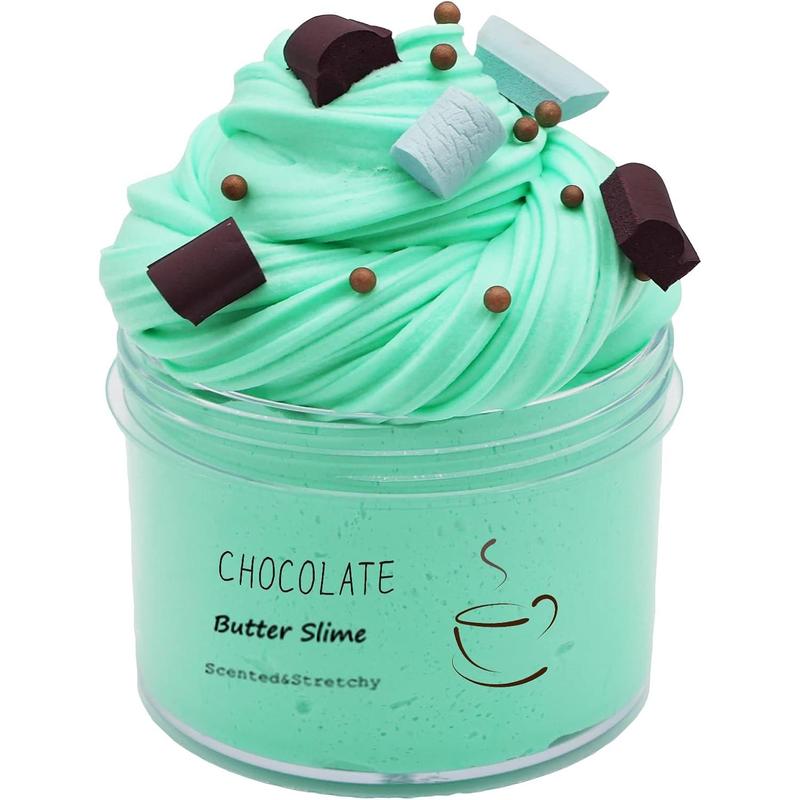 Butter Chocolate Slime, Scented and Stretchy Clay Sludge Toy, Party Favors, Prize, School Education, Birthday Gifts for Kids Girls Boys
