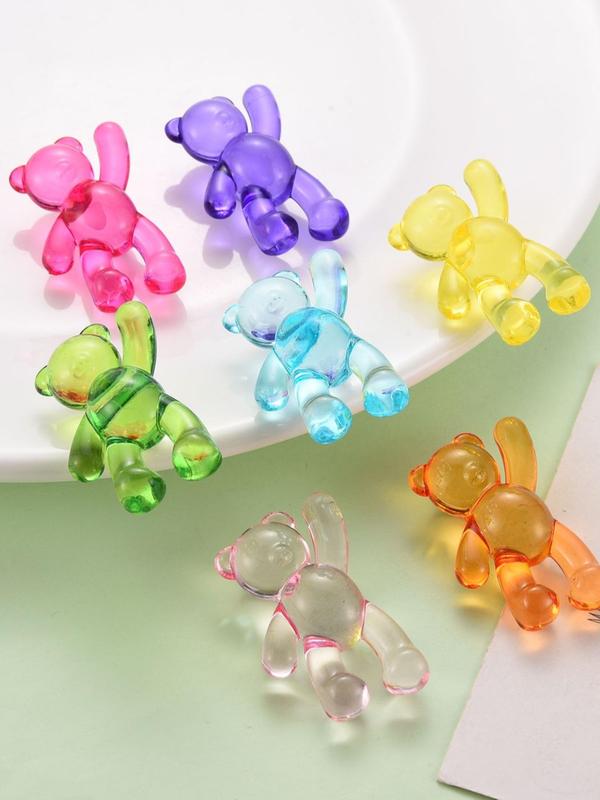 Mixed Color Bear Shaped Bead, 10pcs Cute Creative Bead for Diy Bracelet Necklace Earrings Jewelry Making, Fashion Accessories for Women & Girls