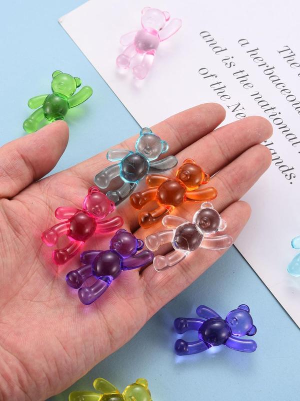 Mixed Color Bear Shaped Bead, 10pcs Cute Creative Bead for Diy Bracelet Necklace Earrings Jewelry Making, Fashion Accessories for Women & Girls