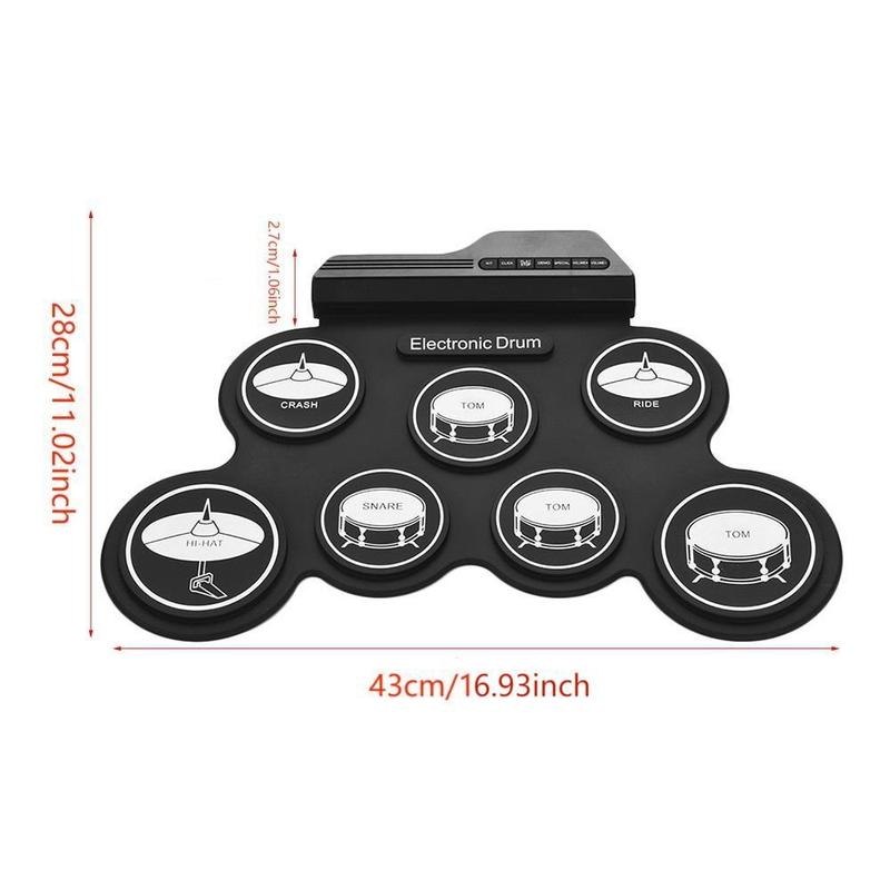 Electronic Drum Kit, 1 Set USB Powered Electronic Drum, Drum Kit for Teenager, Musical Instrument for Home & School, Stocking Fillers Gift