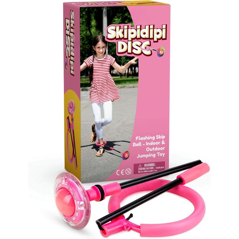 TOYS Skip It Ankle Toy - Pink Flashing Retro Skipit Toy Hopper Ball, Ankle Jump Rope Skip Ball - Improve Coordination, Get Exercise The Fun Way - Best Retro Birthday Gift for Kids Ages 5-12