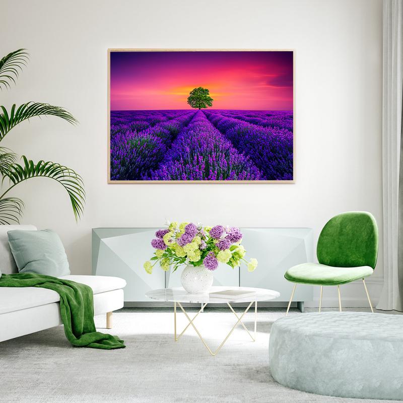 HUADADA 1000 pieces of puzzles for adults, lavender from Provence, suitable for home decoration for holiday gifts, family games, grandparents brainstorming