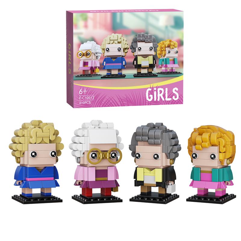 4 in 1 The Golden Women Figures Building Blocks Set, Perfect Halloween Toys and Gifts for Fans and Kids (610 pcs)