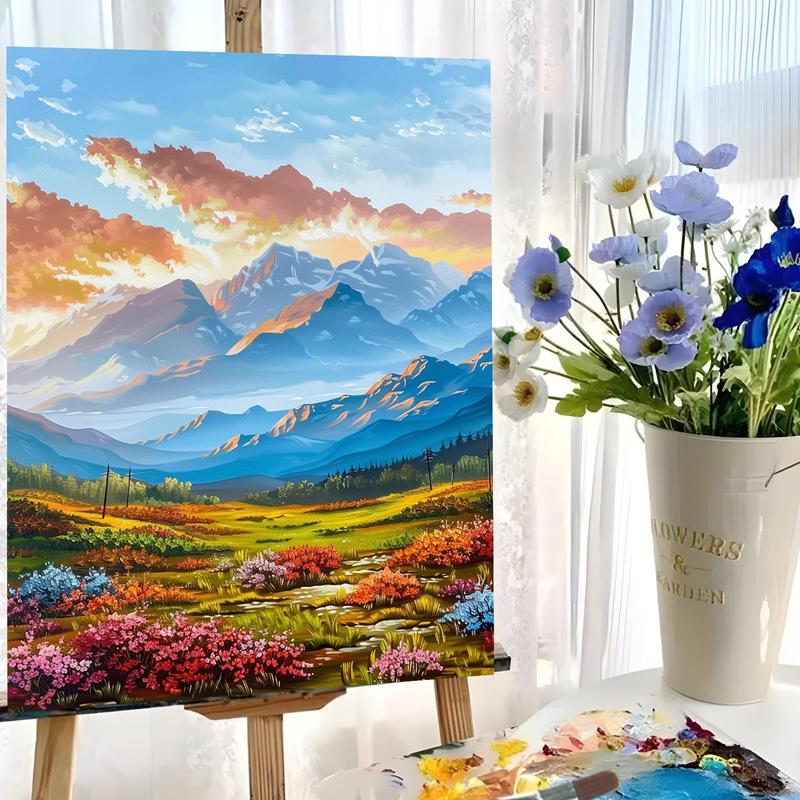 Landscape Pattern Painting By Numbers Kit, 1 Set DIY Paint By Numbers Kit without Frame, Wall Art Painting for Home Bedroom Living Room Decor