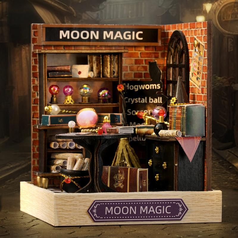 DIY Miniature Magic Theme Scene Model Kit, 1 Box 3D Puzzle Building Blocks, Assembled Model House, Birthday Gift for Teens and Adults, Christmas Gift