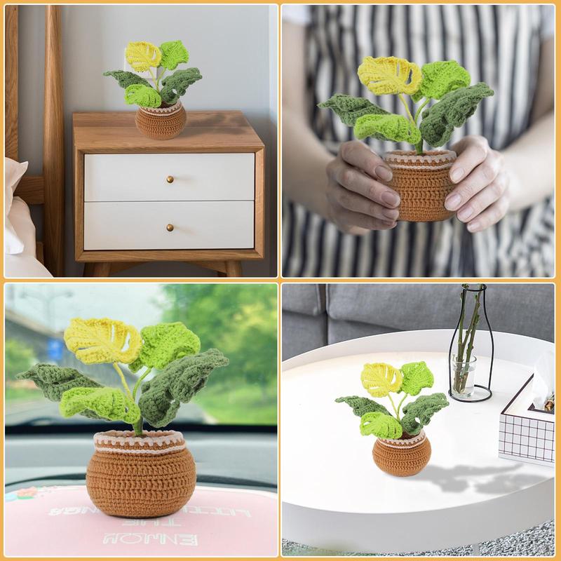Crochet Kit for Beginners, 1 Set DIY Crochet Pot Plant Kits, DIY Knitting Supplies for Home Decoration