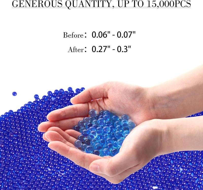 15000PCS Blue Vase Fillers, Jelly Beads Gel Beads for Floating Pearls Candle Vase Fillers