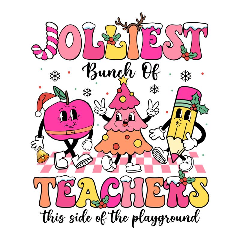 Christmas teacher, heat transfer, press and peel