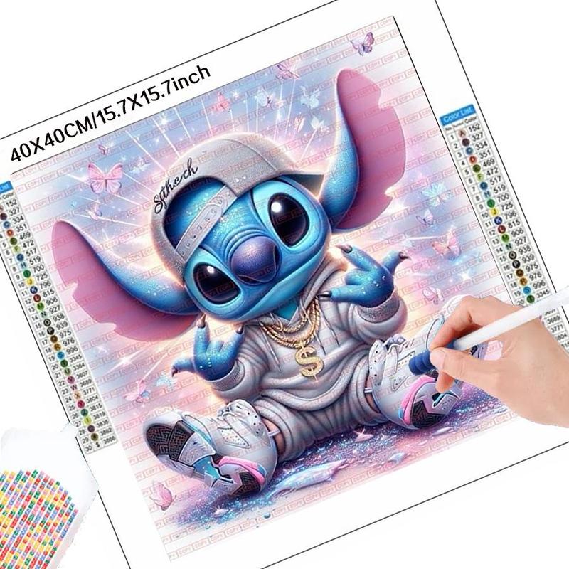 Disney Stitch & Cap Pattern DIY Diamond Arts Colorful Painting Kit without Frame, DIY 5D Diamond Arts Colorful Painting Kit, Wall Art Decor for Home
