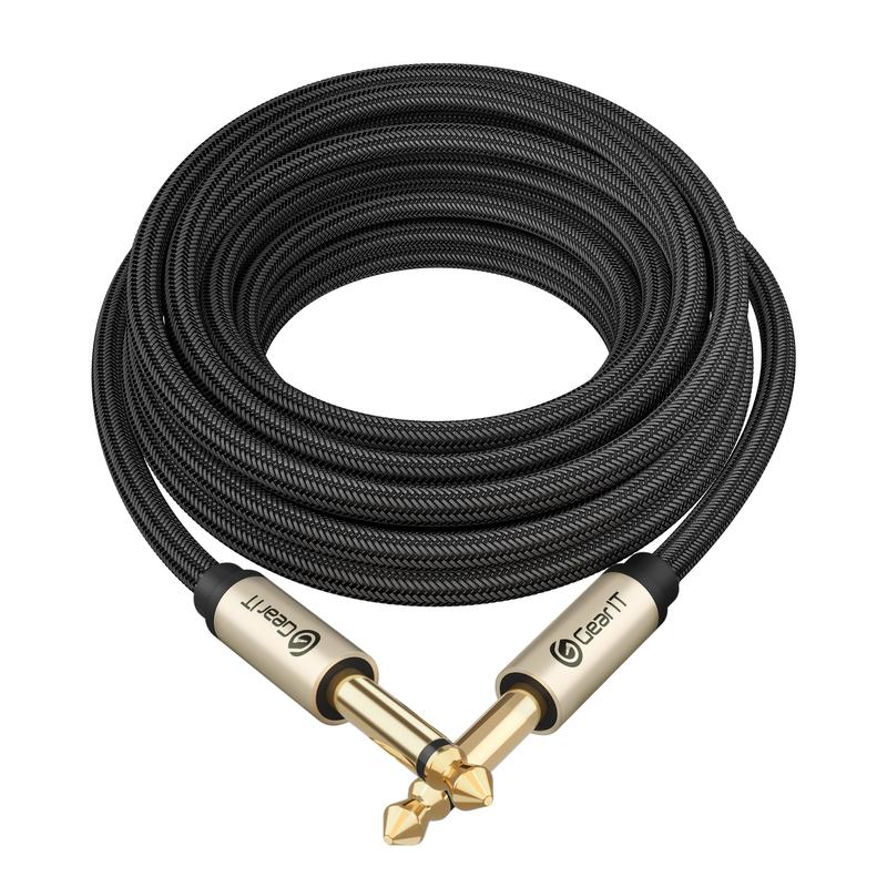 Guitar Instrument Cable - Nylon Braided 1 4 Inch to 1 4 inch TS Straight Male to Male