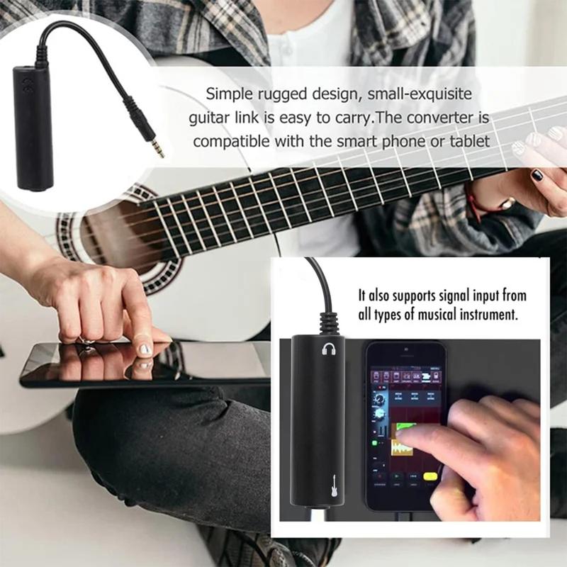 Audio Connection Cable, Guitar Audio Interface, Guitar Accessories for Mobile Phone