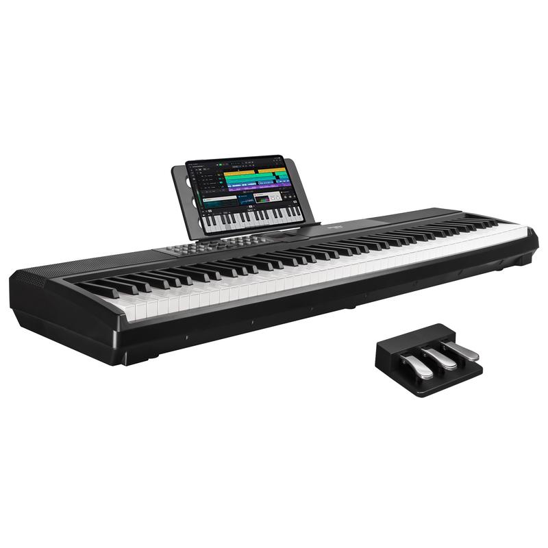 STRICH 88-Key Weighted Digital Piano with Sustain Pedal, Hammer Action, 2x15W Speakers, USB-MIDI Wireless Connect, Model SDP-120 piano
