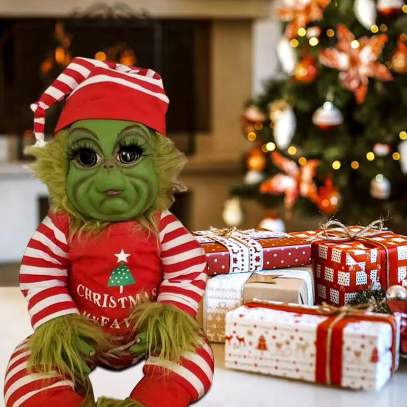 Hug Me! Green Monster Plush Doll- Soft Silicon Christmas Toy