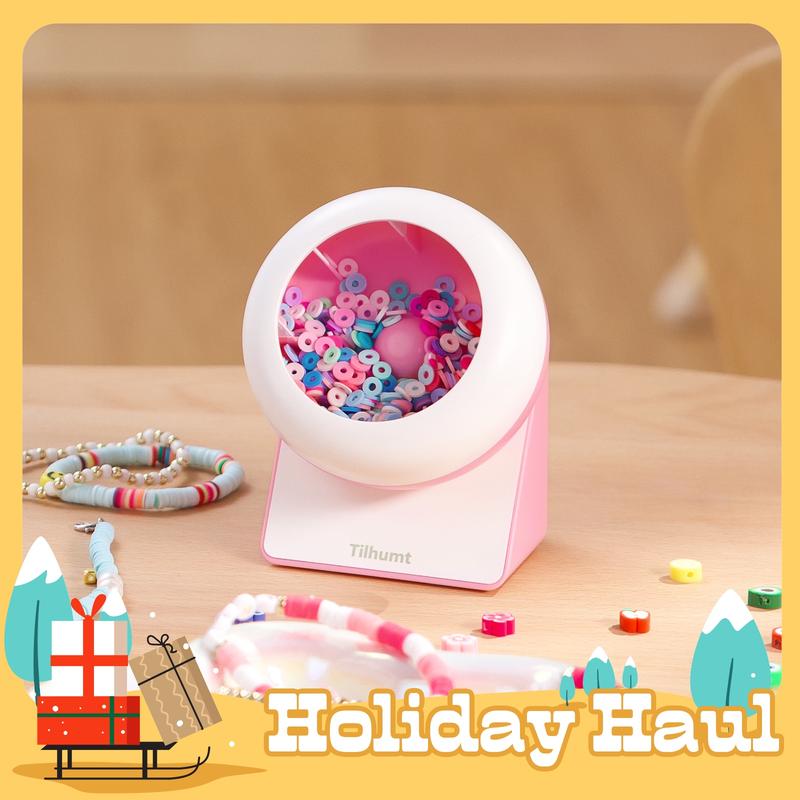 Tilhumt Clay Bead Spinner, Electric Bead Spinner for Jewelry Making, Bracelet Maker with Needles and Thread for Cute Friendship Bracelets, Clay Bead Bracelet Spinner, Gift for Girls, Patent Design