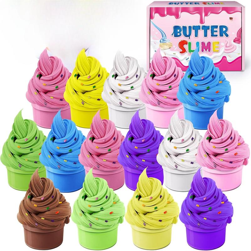 25-Pack Children's Butter Slime Set, Stress Relief Toys for Boys and Girls, Scented DIY Slime Toys for Party Favors, Soft and Non-stick, Birthday Gifts for Boys and Girls