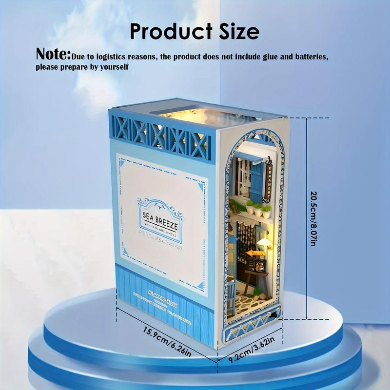 DIY Book Stand, 3D Wooden Bookend Puzzle Toy, DIY Micro Model Kit, Creative Bookcase Building Kit for Adults, Christmas Gift