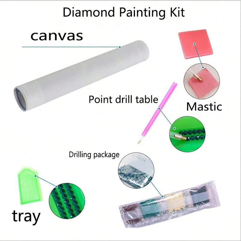 5D DIY Diamond Arts Colorful Painting Kit, Alice Wonderland Pattern Diamond Decorative Pictures without Frame, Handmade Art Crafts for Home Decor