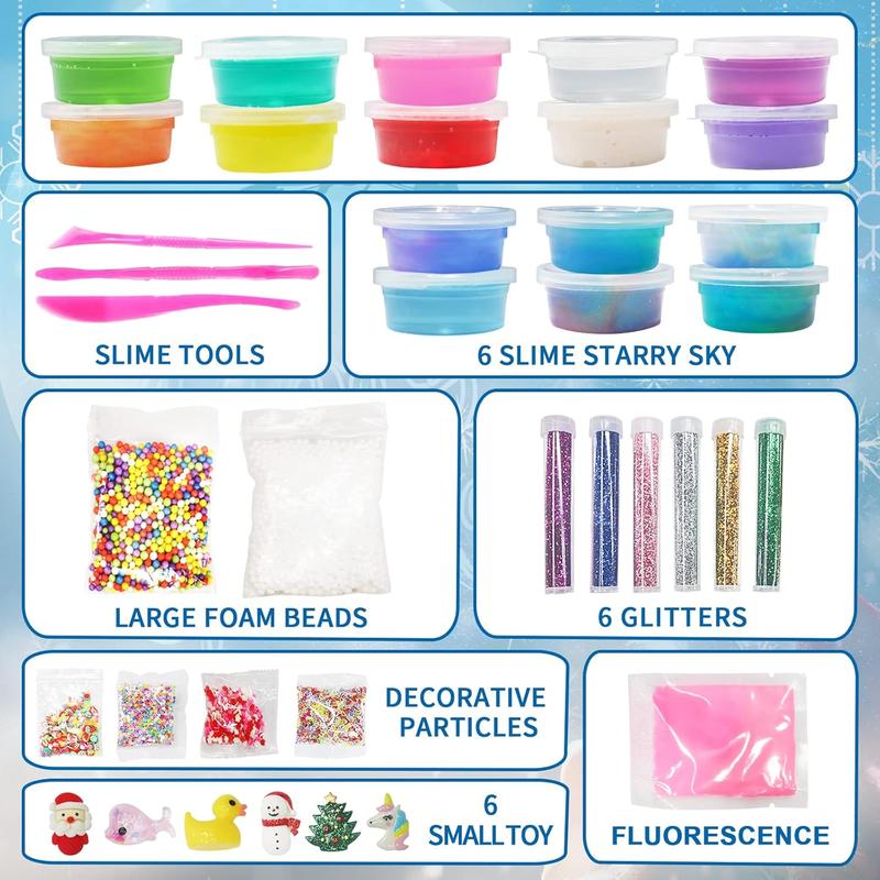 [Maly Home] Advent Calendar 2024, Fluffy Starry Kit - 24 Days of Surprises, Countdown to Christmas DIY Gift for Kids & Teens, Ages 3+