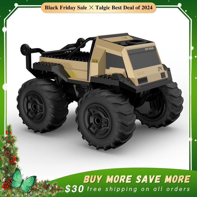 Gold Green Amphibious Remote Control Car Toys for Boys 2.4GHz 1:16 All Terrain Off-Road RC Car Waterproof RC Monster Truck Kids Pool Toys Remote Control Boat Gifts for Kids Boys
