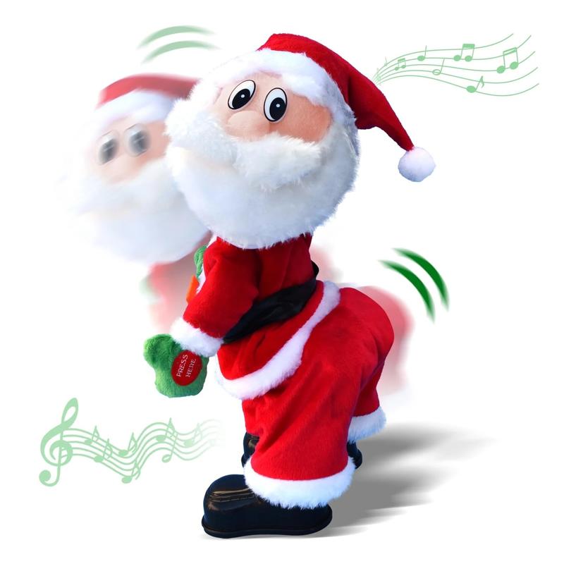 Twerking Dancing Santa Claus Twisted Wiggle Hip Santa Music Christmas Animated Figures Booty Shaking Funny Singing Santa Toy for Kids Spanish Song