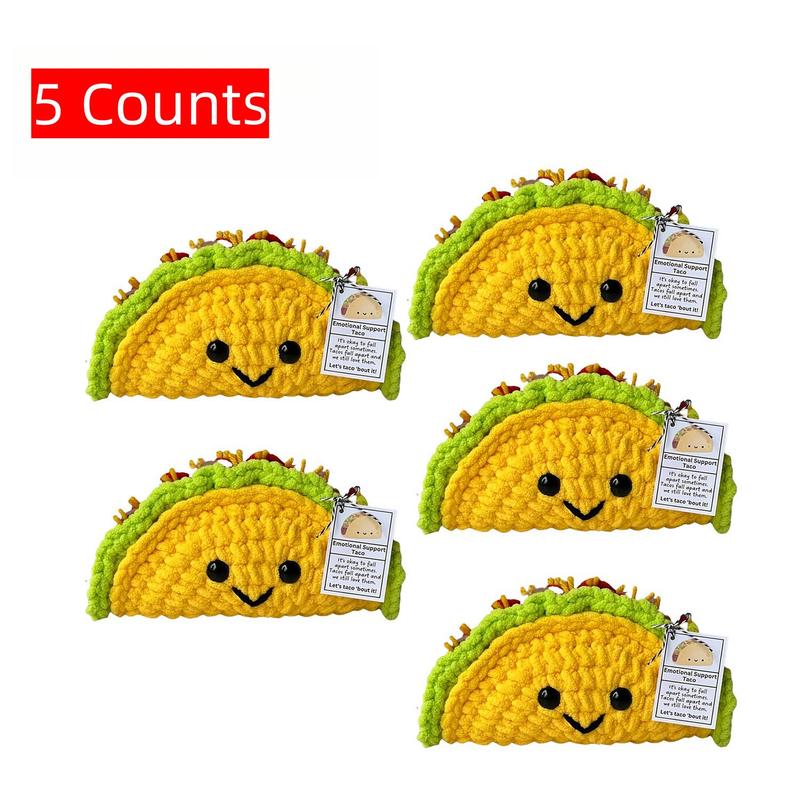 Cute Taco Design Crochet Kit, Handmade Knitting Kit with Front Card, Perfect for Birthday Present Or Room Decoration