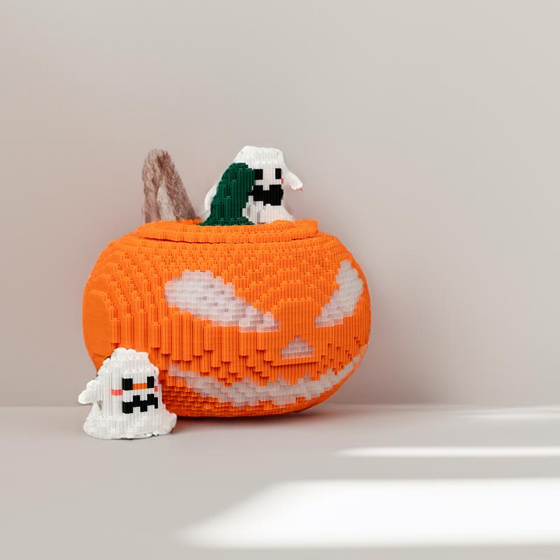 Halloween Pumpkin-Multi color compressed link small building block series