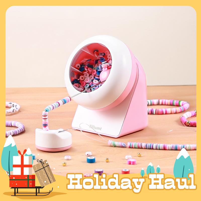 Tilhumt Clay Bead Spinner, Electric Bead Spinner for Jewelry Making, Bracelet Maker with Needles and Thread for Cute Friendship Bracelets, Clay Bead Bracelet Spinner, Gift for Girls, Patent Design