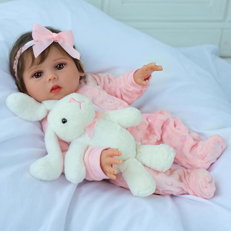 [IN STOCK] Realistic Reborn Baby Dolls - 18 Inch Silicone Baby Girl, Real Life Dolls with Full Body Vinyl, Newborn Lifelike Weighted Dolls for Ages 3+ Gift