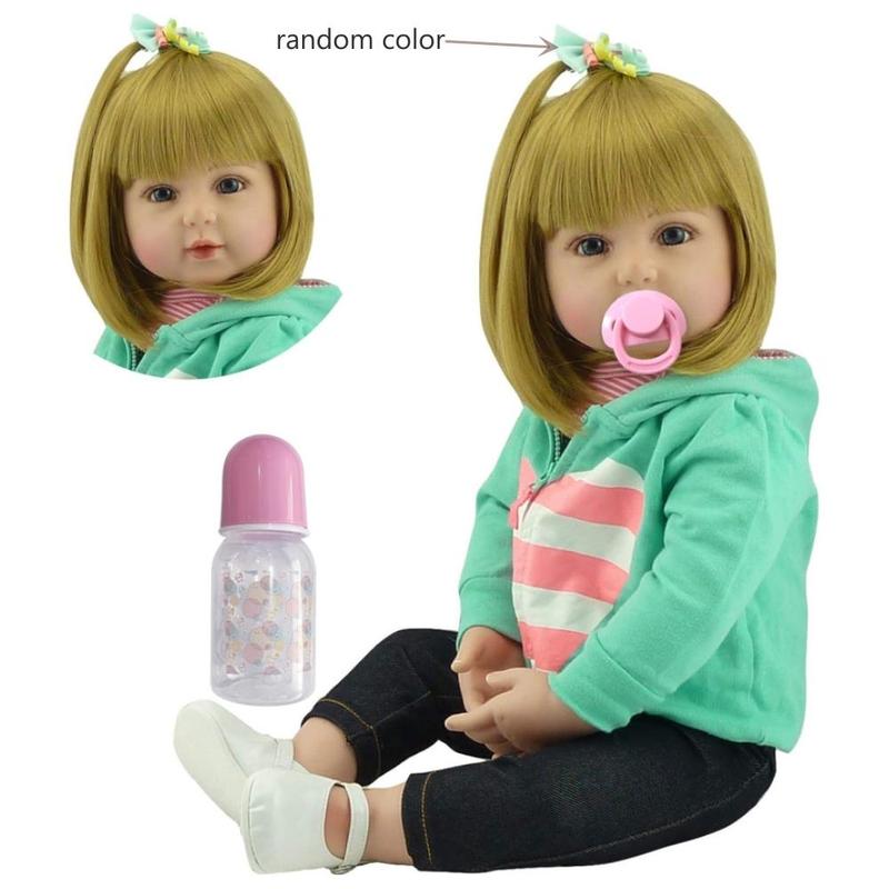 18 Inch Soft Vinyl Realistic Looking Newborn Doll, Handmade Toy, Toy for Birthday Gift,  Realistic Baby Dolls
