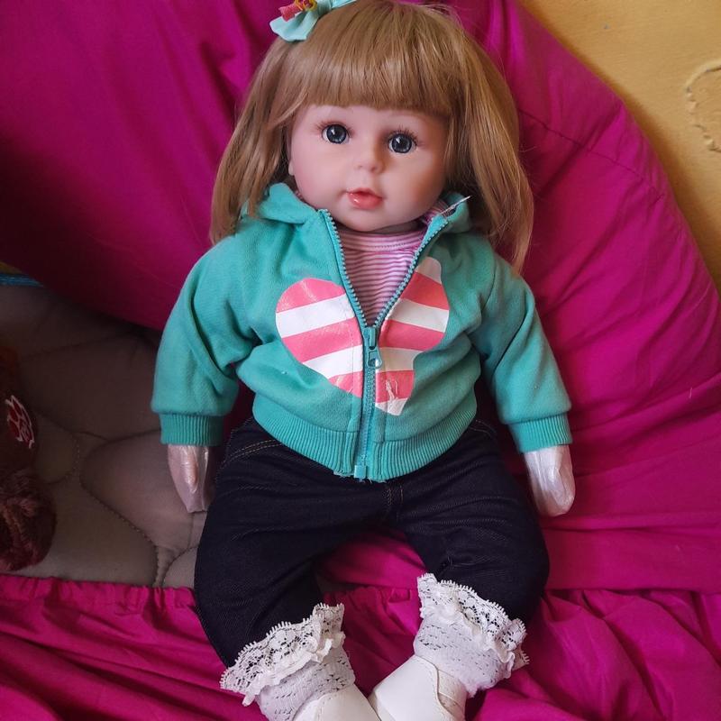 18 Inch Soft Vinyl Realistic Looking Newborn Doll, Handmade Toy, Toy for Birthday Gift,  Realistic Baby Dolls