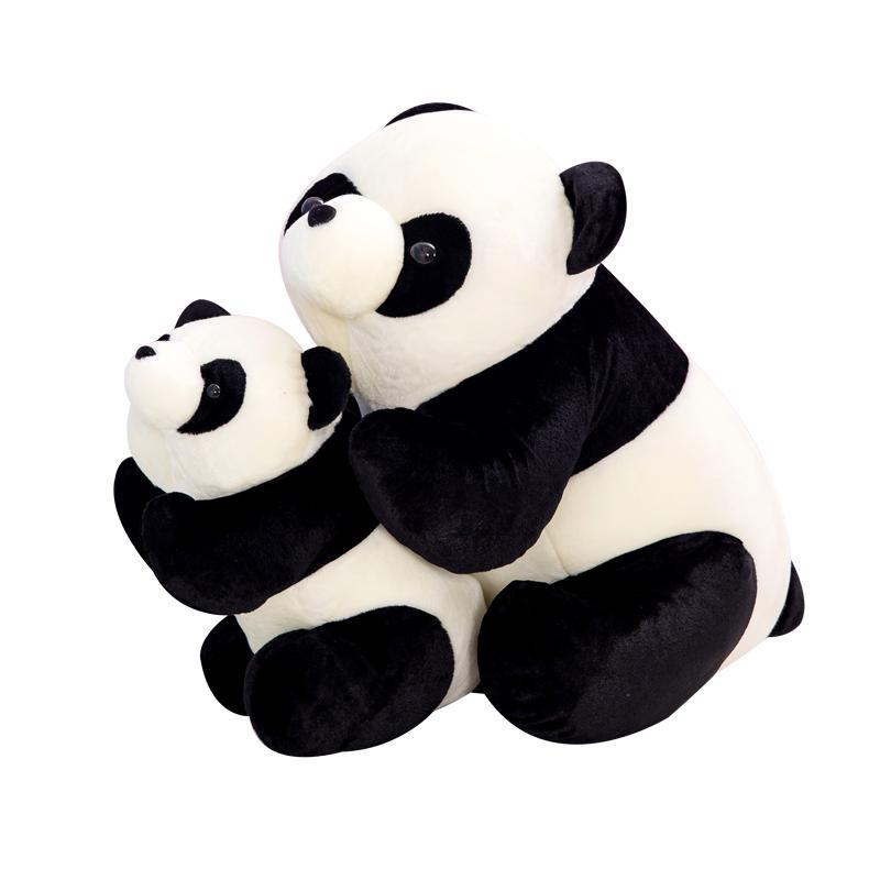 Black and white panda doll plush toy, Chinese giant panda lying down pillow doll, children's girl and boy gift