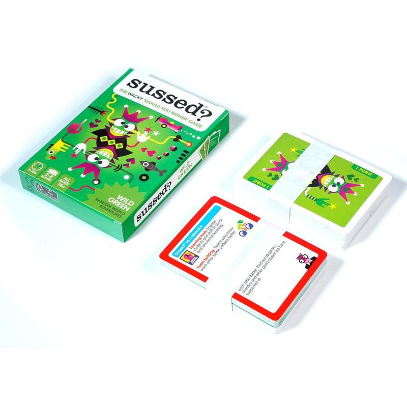 Sussed? The Game of Wacky Choices, 1 Box Conversation Cards for Camping & Road Trips Holiday Party Fun Game Box and Gift, Creative Small Gift