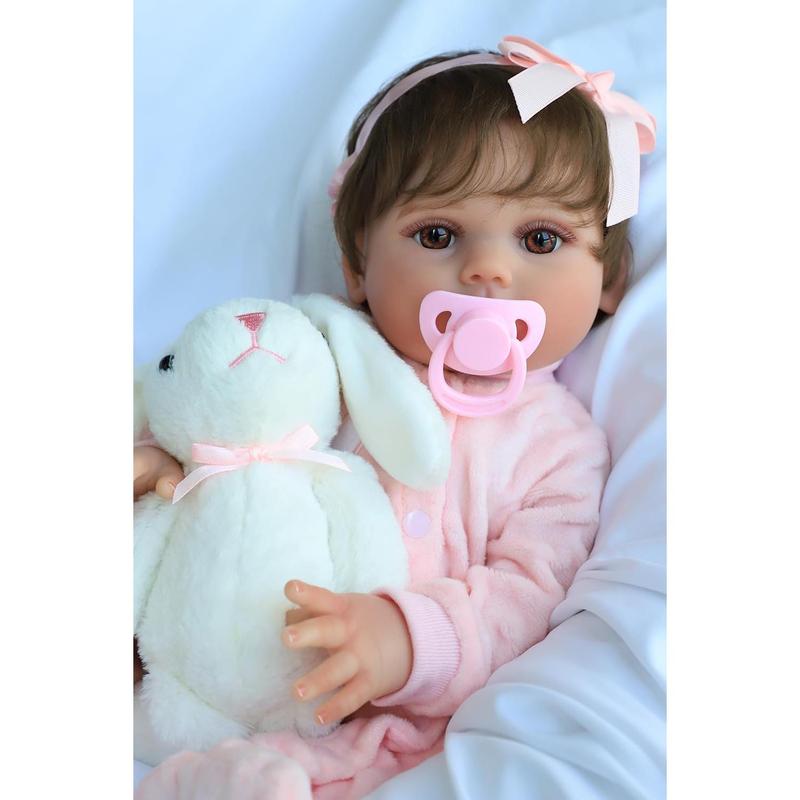 [IN STOCK] Realistic Reborn Baby Dolls - 18 Inch Silicone Baby Girl, Real Life Dolls with Full Body Vinyl, Newborn Lifelike Weighted Dolls for Ages 3+ Gift