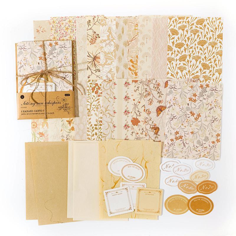 Vintage Plant Material Paper, 40pcs Scrapbooking & Journal Making Material Paper, DIY Decorative Material Paper For Envelope, Gift Box, for Room Decor, Boyfriend Gift, School Supplies 2024