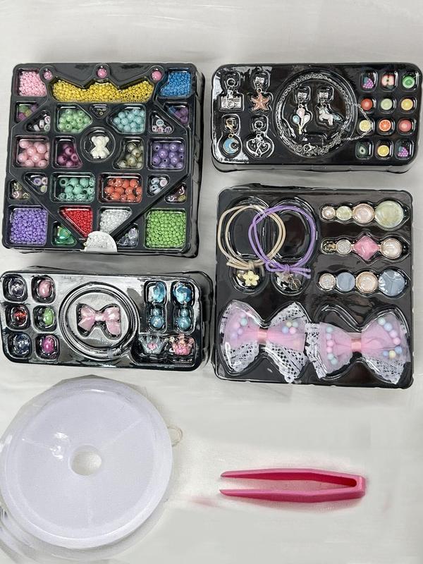 Cute Beads for Jewelry Making, 1 Box DIY Jewelry Making Kit, DIY Jewelry Making Supplies for Bracelet Necklace Earrings for Girls