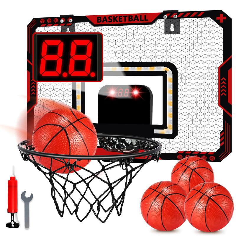 Mini Basketball Hoop Indoor - Electronic Scoreboard & 3 Balls, Great Basketball Toy