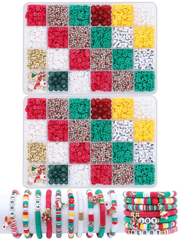 Christmas Themed Beaded Making Kit, DIY Jewelry Making Kit, Friendship Bracelet Making Kit for Women, Jewelry Making Supplies for Necklace Earrings Craft Set