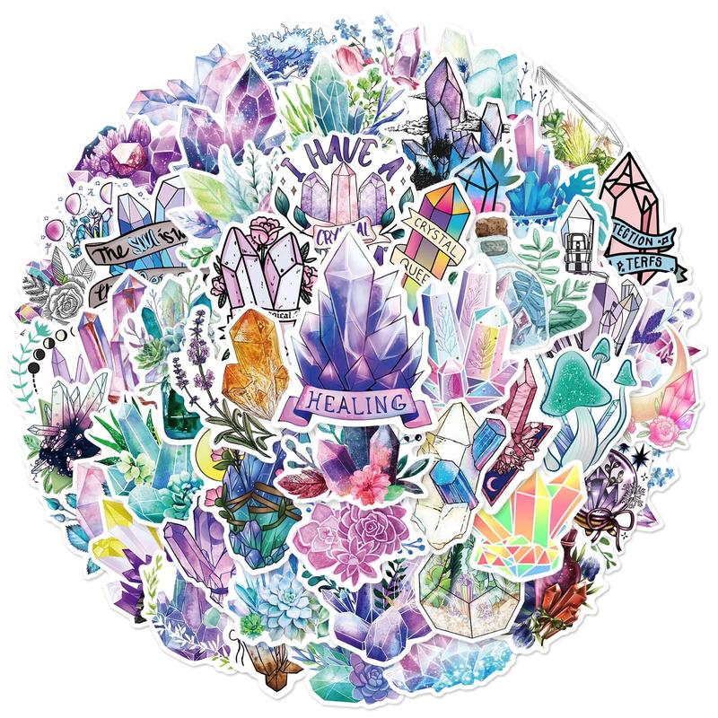 Boho Style Crystal Pattern Sticker, Waterproof Cartoon Sticker, Decoration Sticker For DIY Phone Case, Computer, Guitar, Bag, Water Cup, Scrapbook
