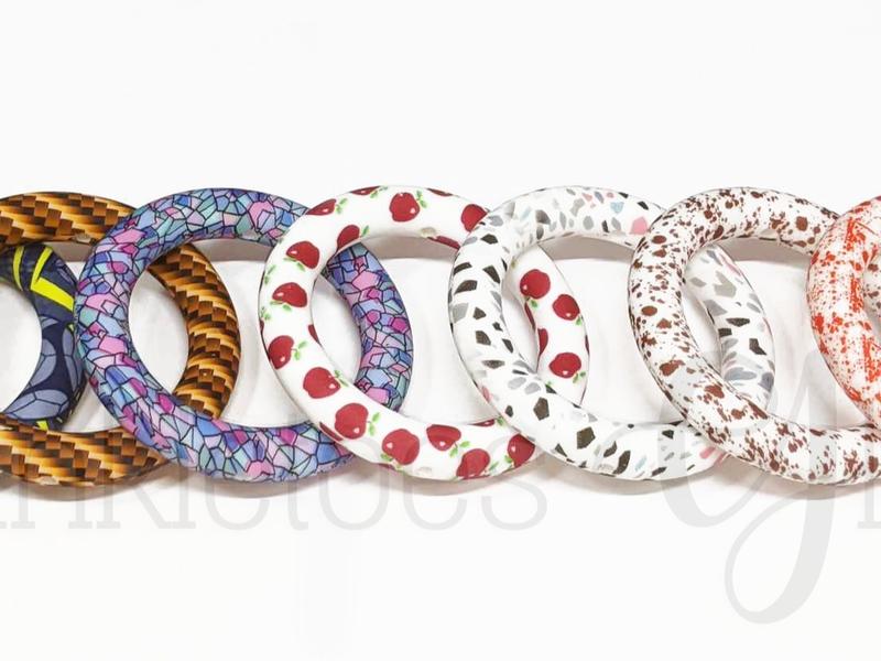 (2pcs) 65mm PATTERENED Silicone Ring for DIY Crafting ~ Printed  ~ 29 Patterns to Choose From