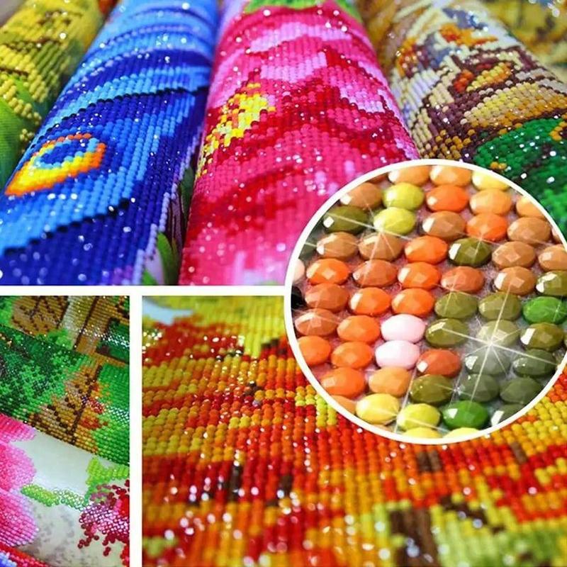 5D DIY Diamond Art Colorful Painting Kit, 1 Set Dreamy Flower Scenery Pattern DIY Diamond Art Colorful Painting without Frame, Handmade Art Crafts for Home Decor, Christmas Gift