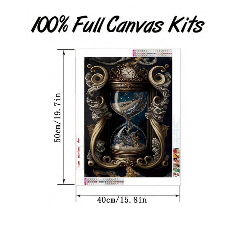 Clock Pattern DIY Diamond Arts Colorful Painting Kit without Frame, DIY Decorative Art Picture, Wall Art Decor for Home Living Room Bedroom