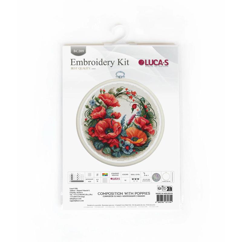 Composition With Poppies BC209l Counted Cross-Stitch Kit